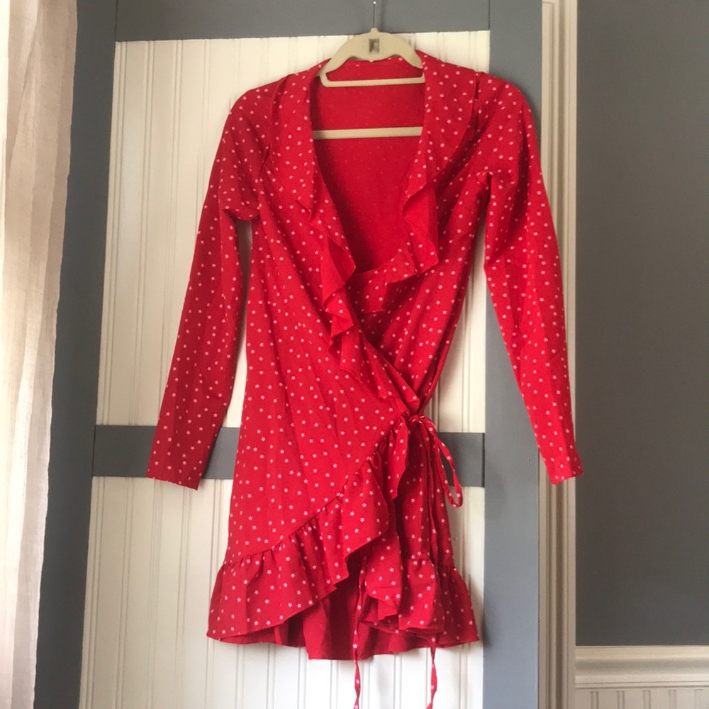 Ruffle wrap dress